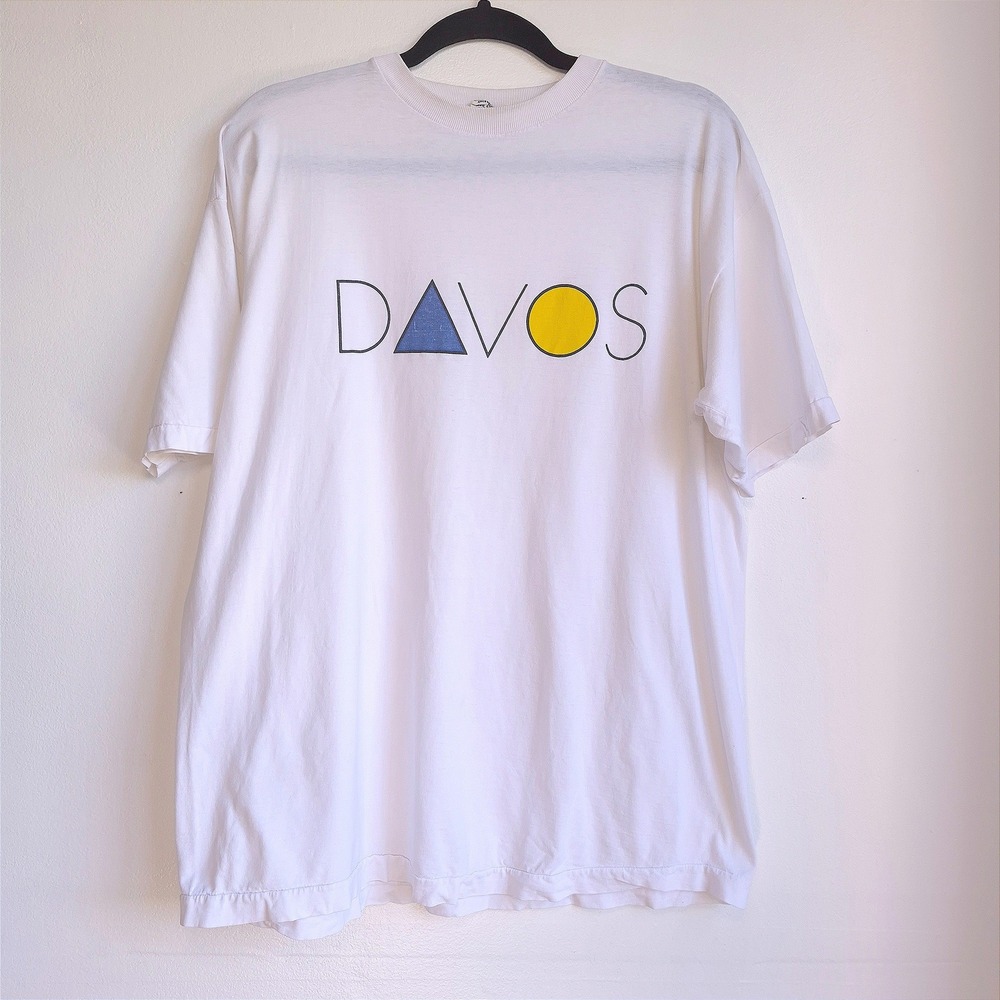 Switcher Davos Switzerland T-Shirt White XL Vintage 90s Streetwear Swiss Graphic